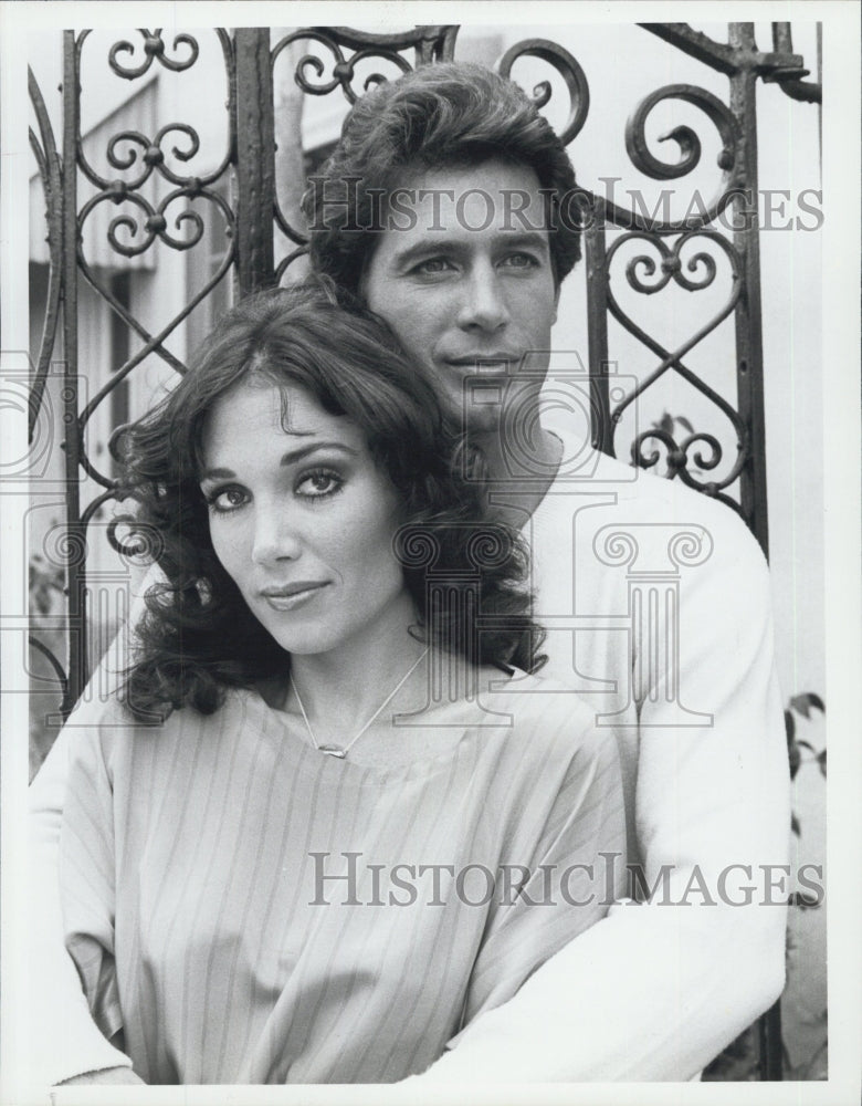 1982 Press Photo Jack Scalia & Stefanie Kramer in "The Devlin Connection" - Historic Images
