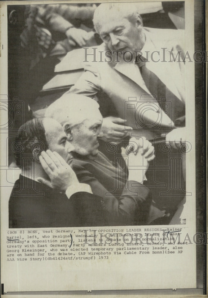 1973 Press Photo Former West Germany Opposition Leader Rainer Barzel - Historic Images