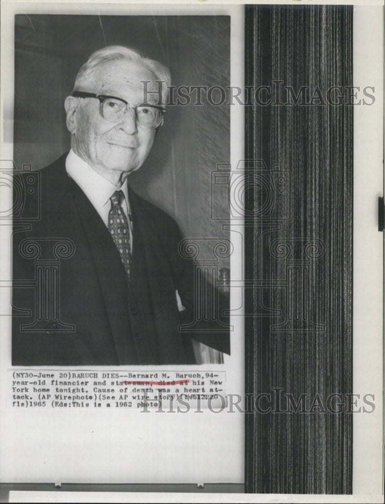 1997 Press Photo Bernard M Baruch,stateman & financier - Historic Images