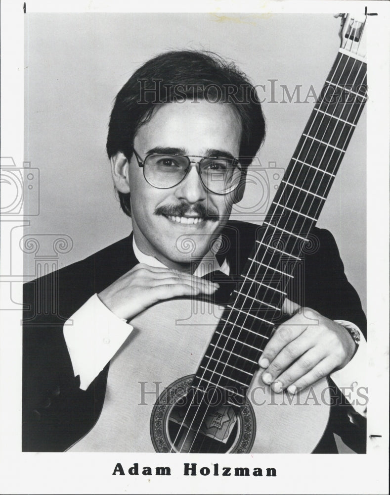 1987 Press Photo Adam Holzman Classical Guitarist At Bayview School For The Arts - Historic Images