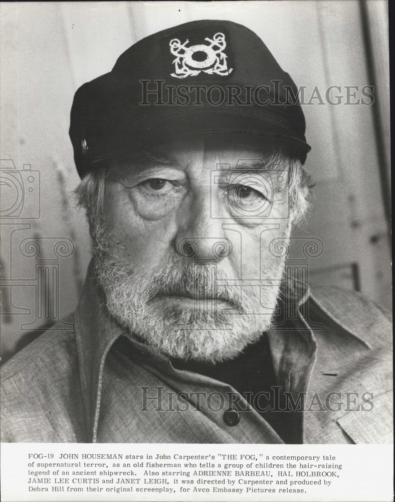 1980 Press Photo John Houseman Stars in John Carpenter's "The Fog" - Historic Images