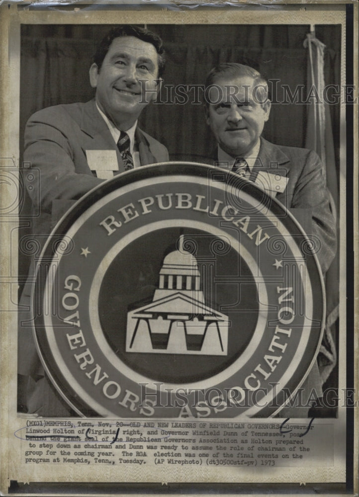 1973 Governors Linwood Holton (VA) and Winfield Dunn (TN) - Historic Images