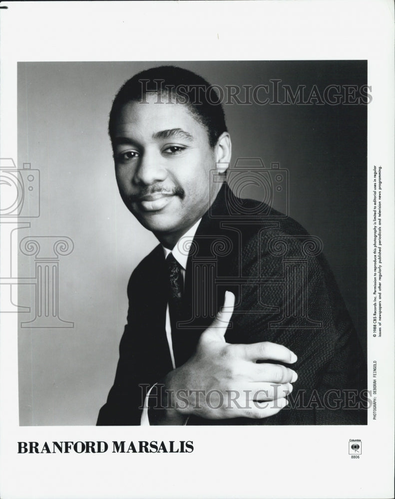 1988 Press Photo Branford Marsalis/American Saxophonist/Composer/Bandleader - Historic Images