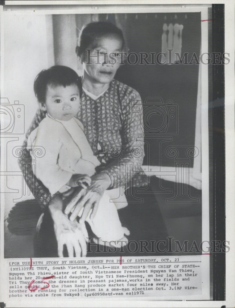 1971 Press Photo Nguyen Thi Phieu sister of Vietnamese president - Historic Images