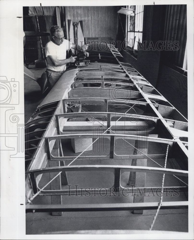 1979 Press Photo Skeleton Of 32-Foot Wing of Racing & Acrobatics Aircraft - Historic Images