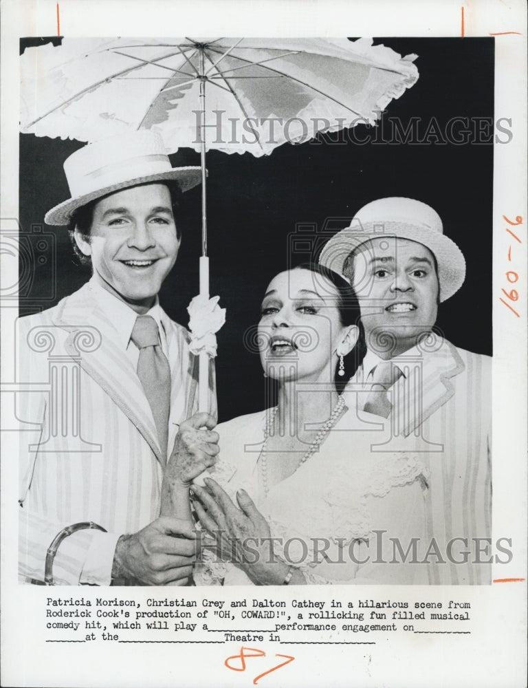 Press Photo Patricia Morison/Christian Grey/Dalton Cathey/Actor/Oh Coward - Historic Images