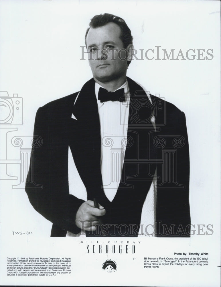 1989 Press Photo Bill Murray/Actor/Comedian - Historic Images