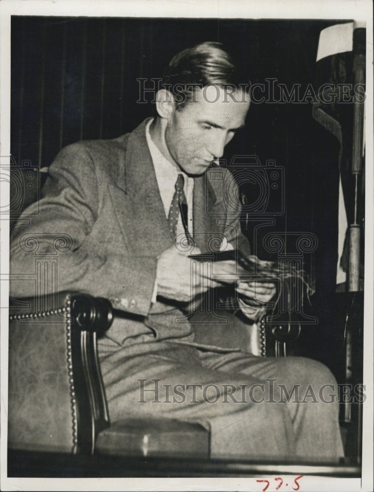 Press Photo Bruno R. Hautpmann Convicted Kidnapper Killer Lindbergh Baby - Historic Images