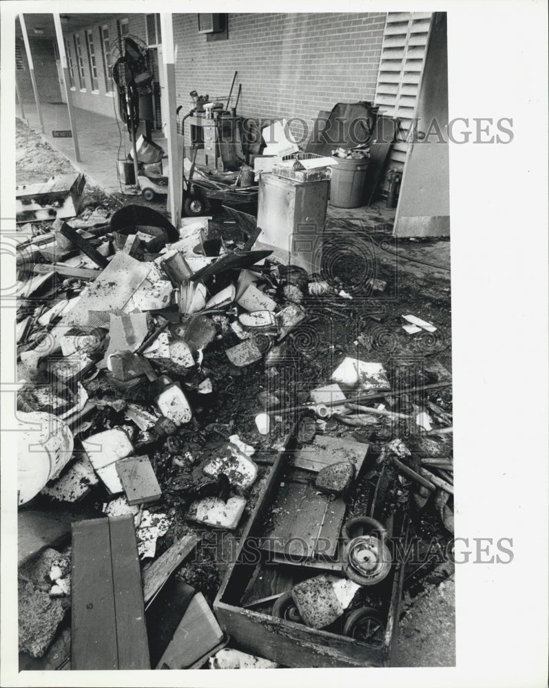 1980 Press Photo Fire San Jose Elementary School - Historic Images