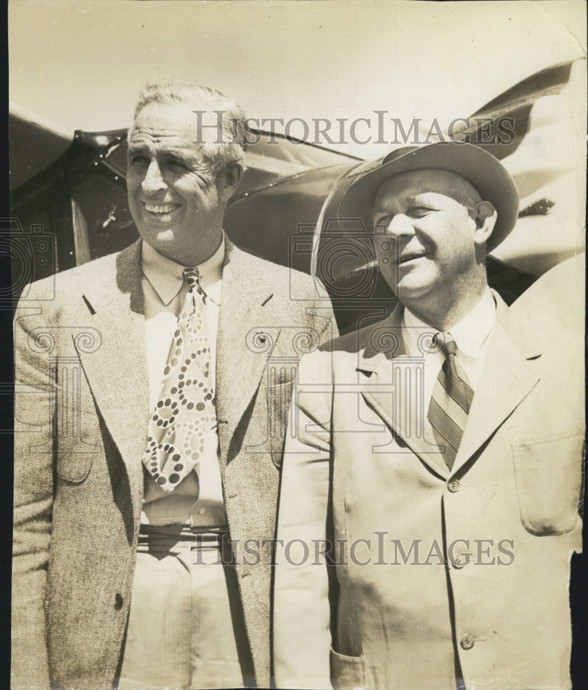 Press Photo Publisher Merrill Meigs, sportswriter Grantland Rice - Historic Images