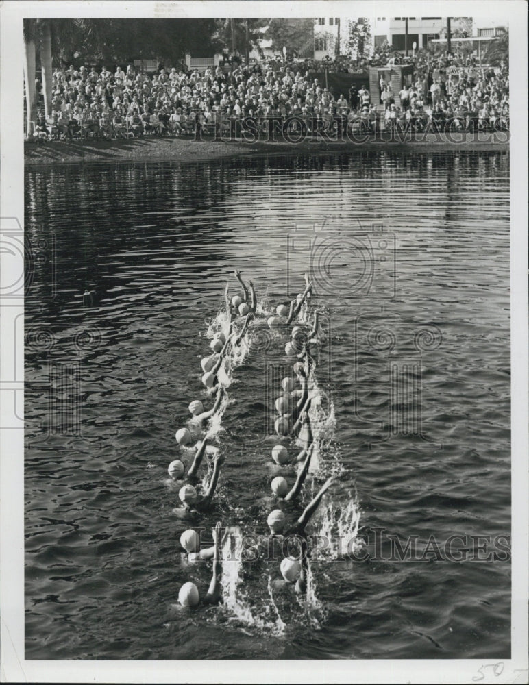 1941 Festival Belles. Aquacade at Round Lake. - Historic Images