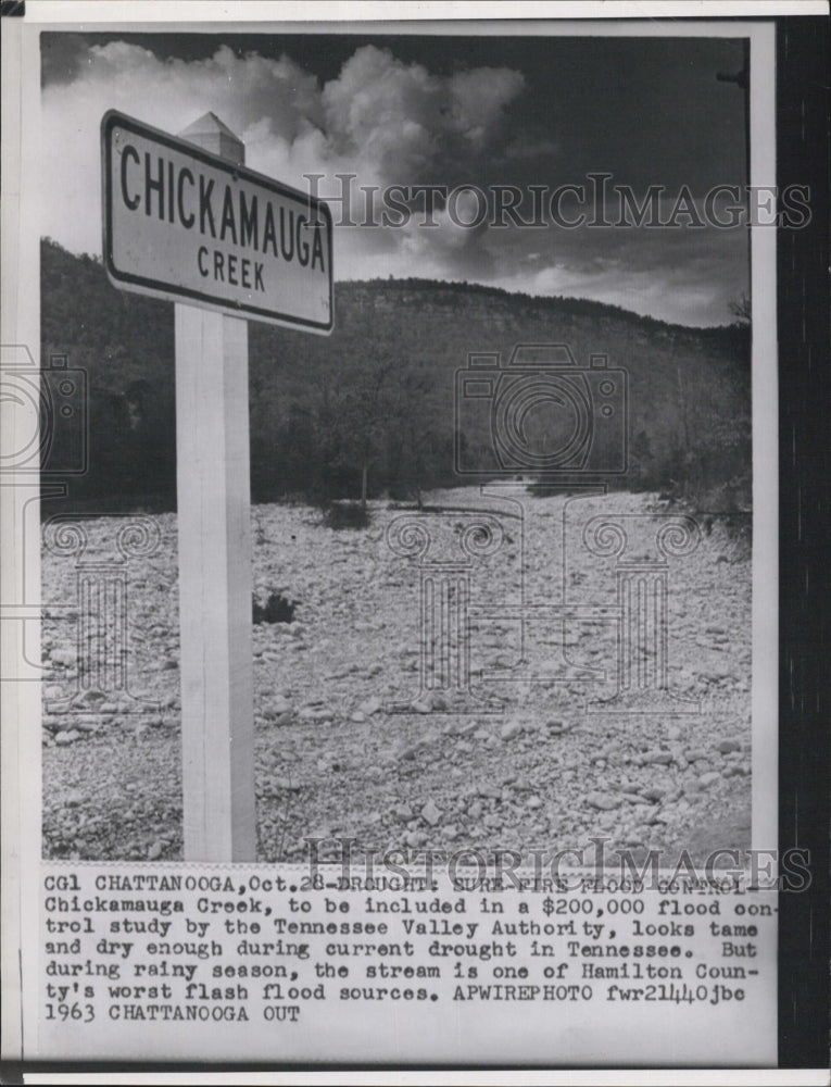 1963 Press Photo Chattanooga Tennessee&#39;s Chickamauga Creek - RSG74353 - Historic Images