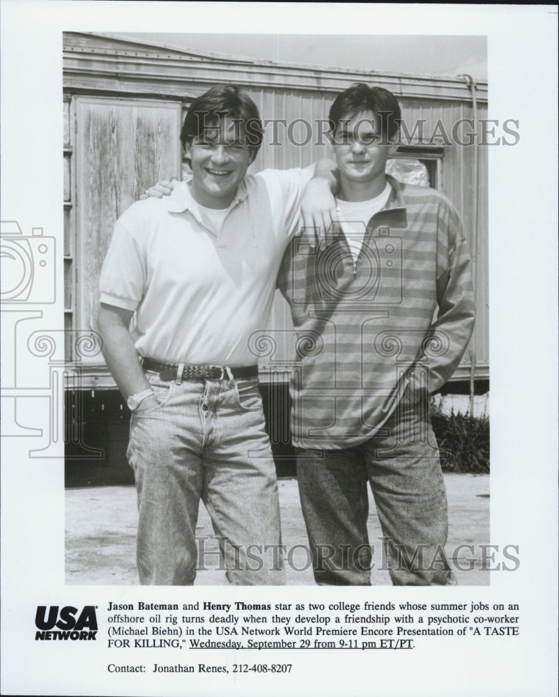 1992 Press Photo Jason Bateman Henry Thomas A Taste for Killing - Historic Images