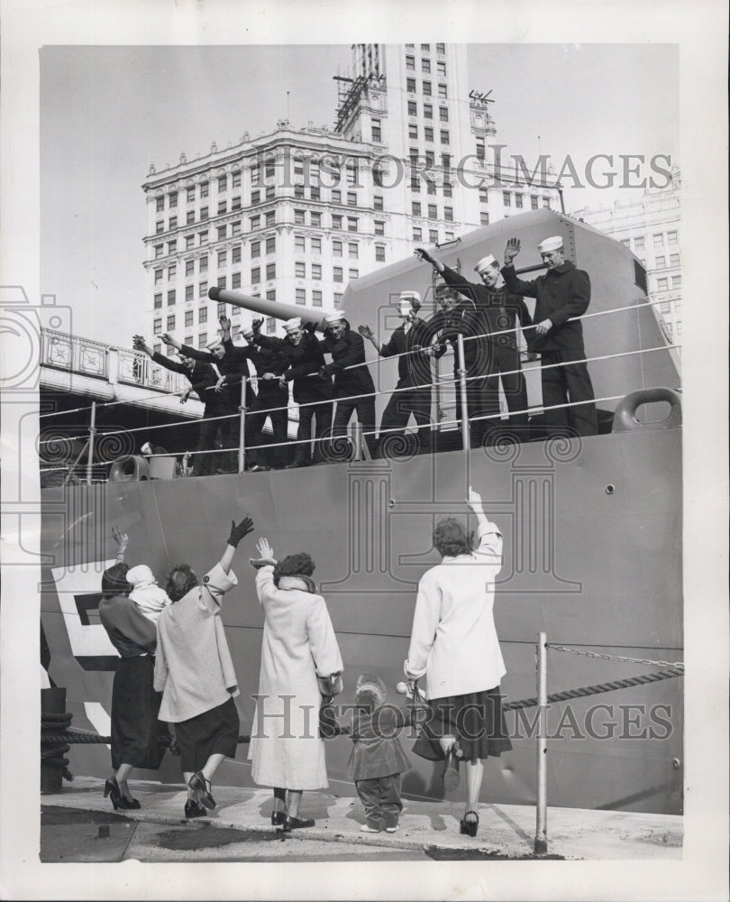 1952 Mrs. Frank Caldwell Mrs. Christiansen McKeown boys Destroyer - Historic Images