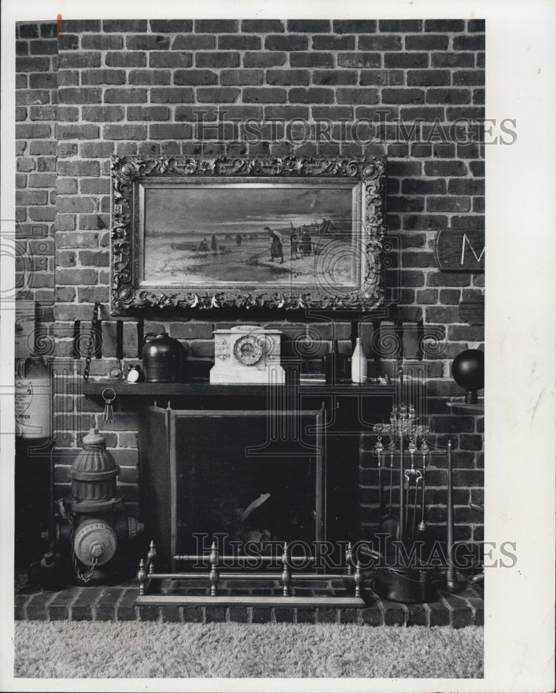 1974 Fireplace. - Historic Images