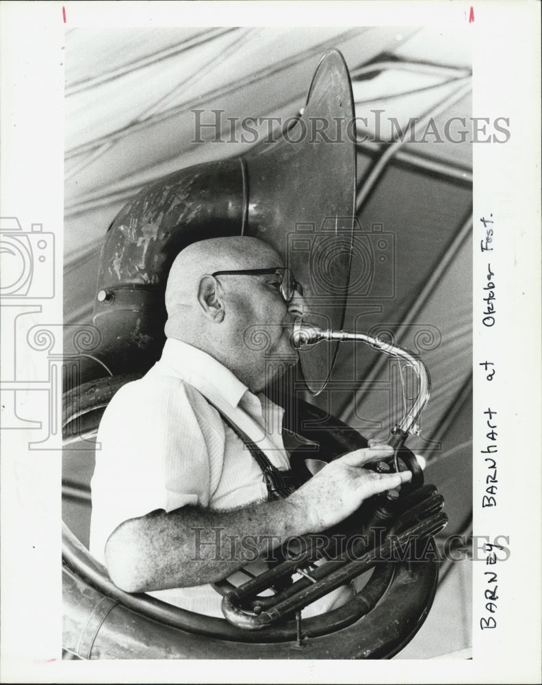 1985 Press Photo Barney Barnhart at oktoberfest - Historic Images