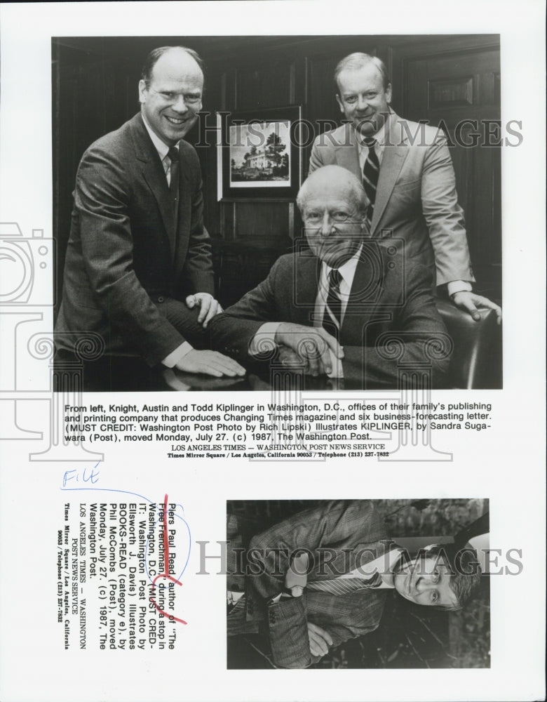 1987 Press Photo from left Knight Austin and todd Kiplinger in Washinton D.C. - Historic Images