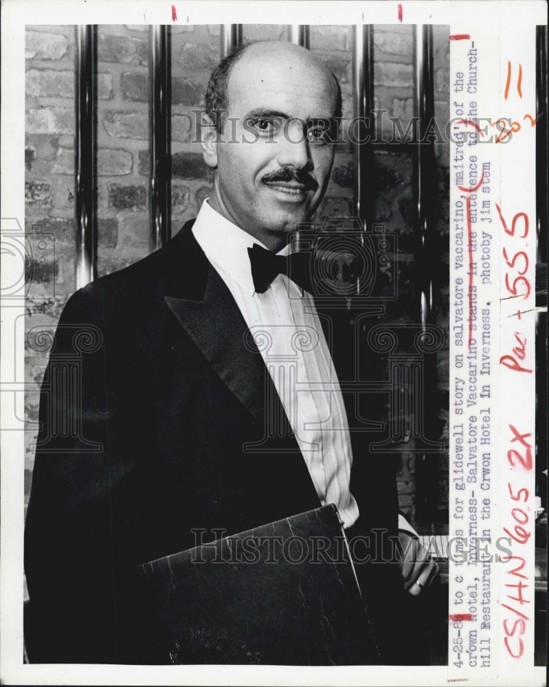 1985 Press Photo Salvatore Vaccarino, maitred' - Historic Images