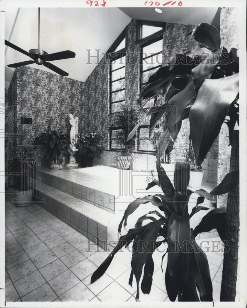 1982 Press Photo Master bedroom with a jacuzzi tub - Historic Images