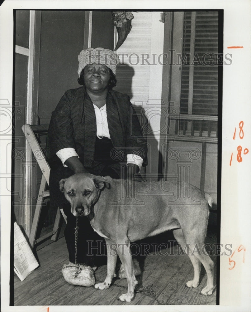 1977 Mrs Hall and her dog Hershey - Historic Images