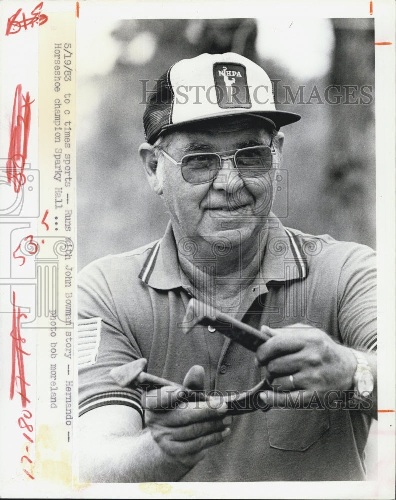 1983 Press Photo Sparky Hall - Historic Images