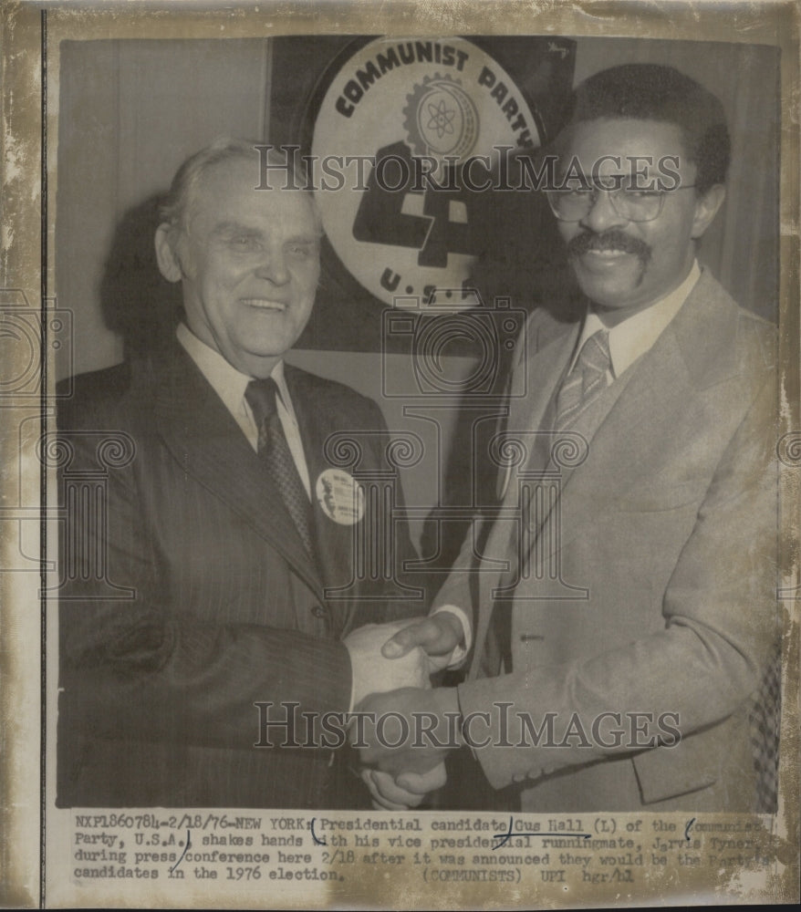 1976 Press Photo Presidential candidate Gus Hall - RSG75871 - Historic Images