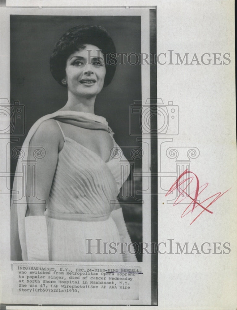 1970 Mimi Benzell Metropolitan Opera Soprano Dies Of Cancer At 47 - Historic Images