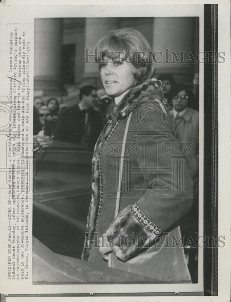 1972 Anne Baxter Scuba diving Instructor. - Historic Images