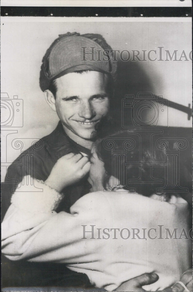 1954 Cpl.Claude Batchelor with Wife. - Historic Images