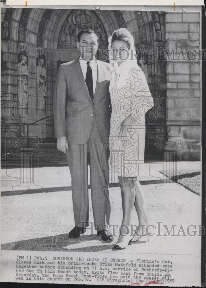 1967 Gov.Claude Kirk of Florida and wife Erika Mattfield. - Historic Images