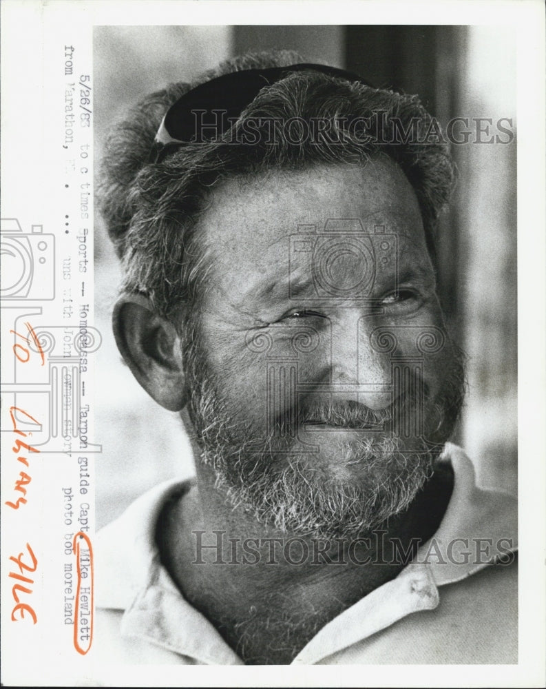 1983 Press Photo Tarpon guide Captain Mike Hewlett - Historic Images