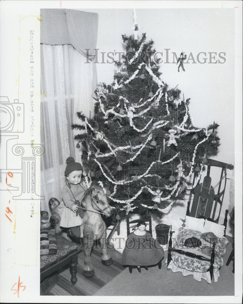 1974 Haas Museum Christmas Tree Gingerbread Men Popcorn-Historic Images