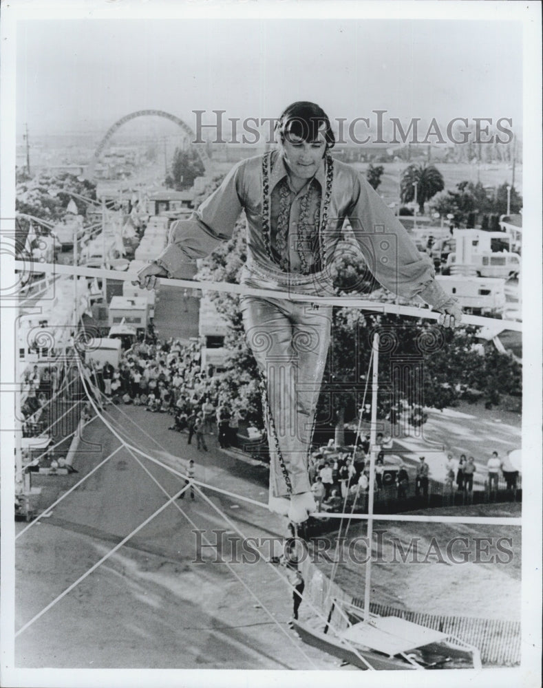 1987 Press Photo High Wire Walker Karl Winn at Florida State Fair - Historic Images