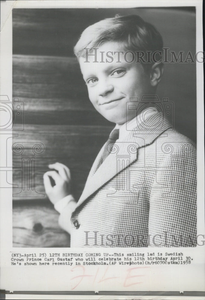 1958 Crown Prince Carl Gustaf of Sweden - Historic Images
