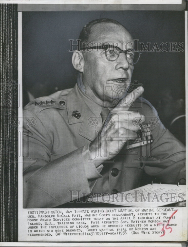 1966 Marine Gen. Randolph McCall Pate during a committee. - Historic Images