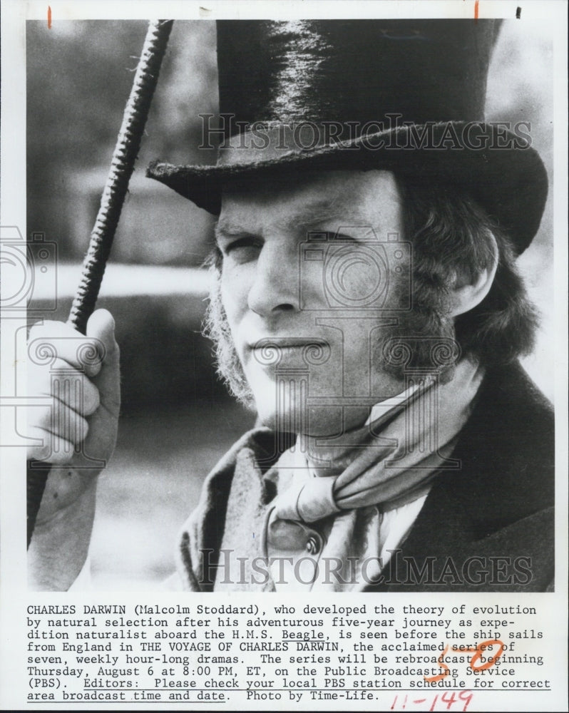 1981 Press Photo Malcom Stoddard in &quot;The Voyage of Charles Darwin&quot; - Historic Images