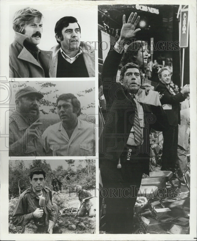 1981 Press Photo Dan Rather, Robert Redford and Fidel Castro - Historic Images