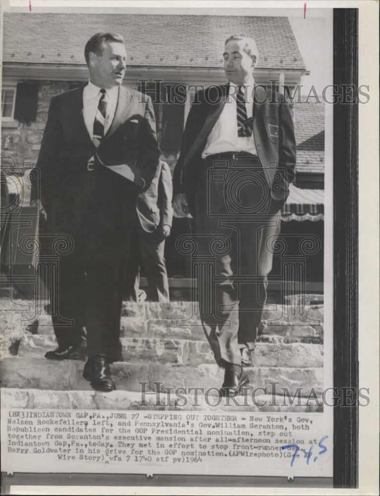 1964 NY Gov. Nelson Rockefeller and Pennsylvania Gov. William W. - Historic Images