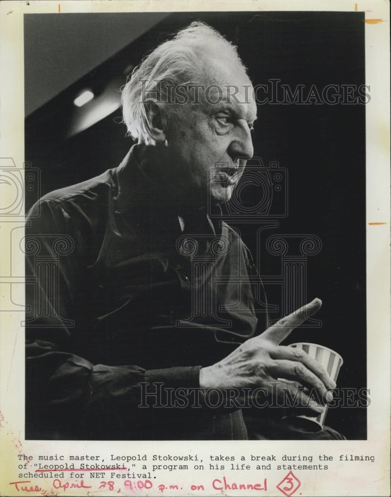 1970 Press Photo Leopold Stokowski British orchestral conductor - Historic Images