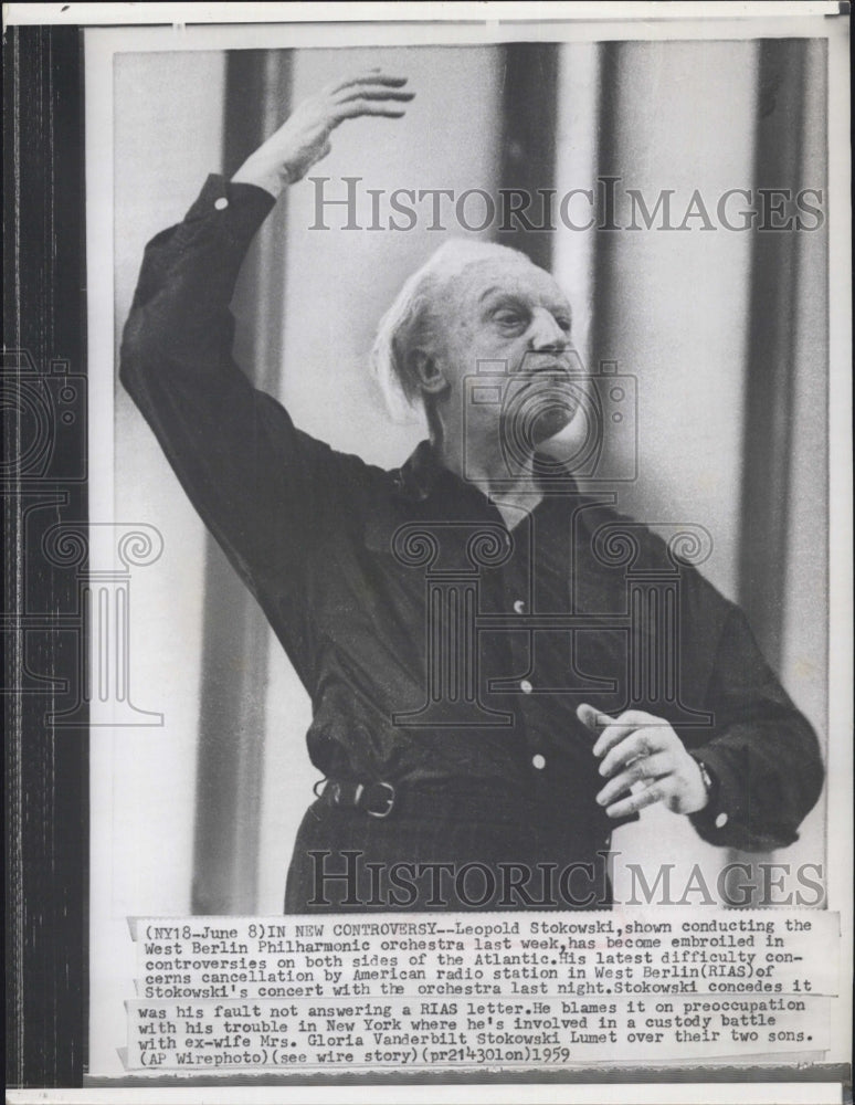 1959 Maestro Stokowski British Orchestra Conductor. - Historic Images