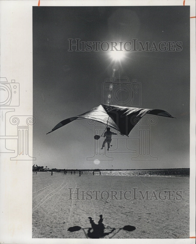 1974 Parasailing at Beach of Gulf Port. - Historic Images