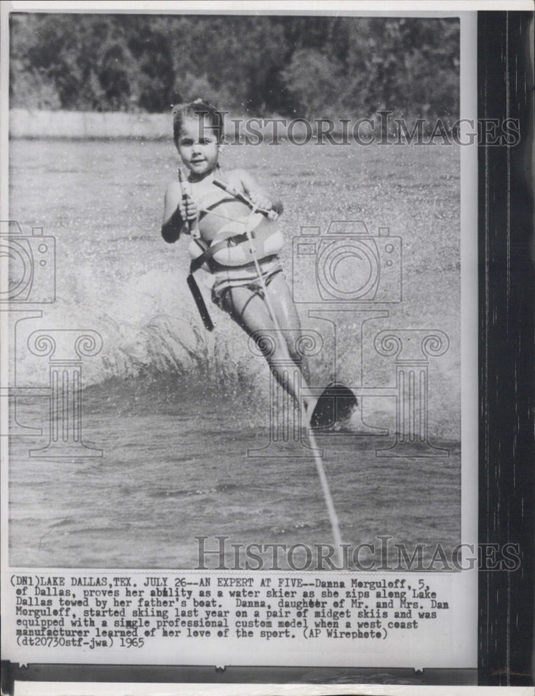 1965 Dana Morguleff, 5 year old water skier. - Historic Images