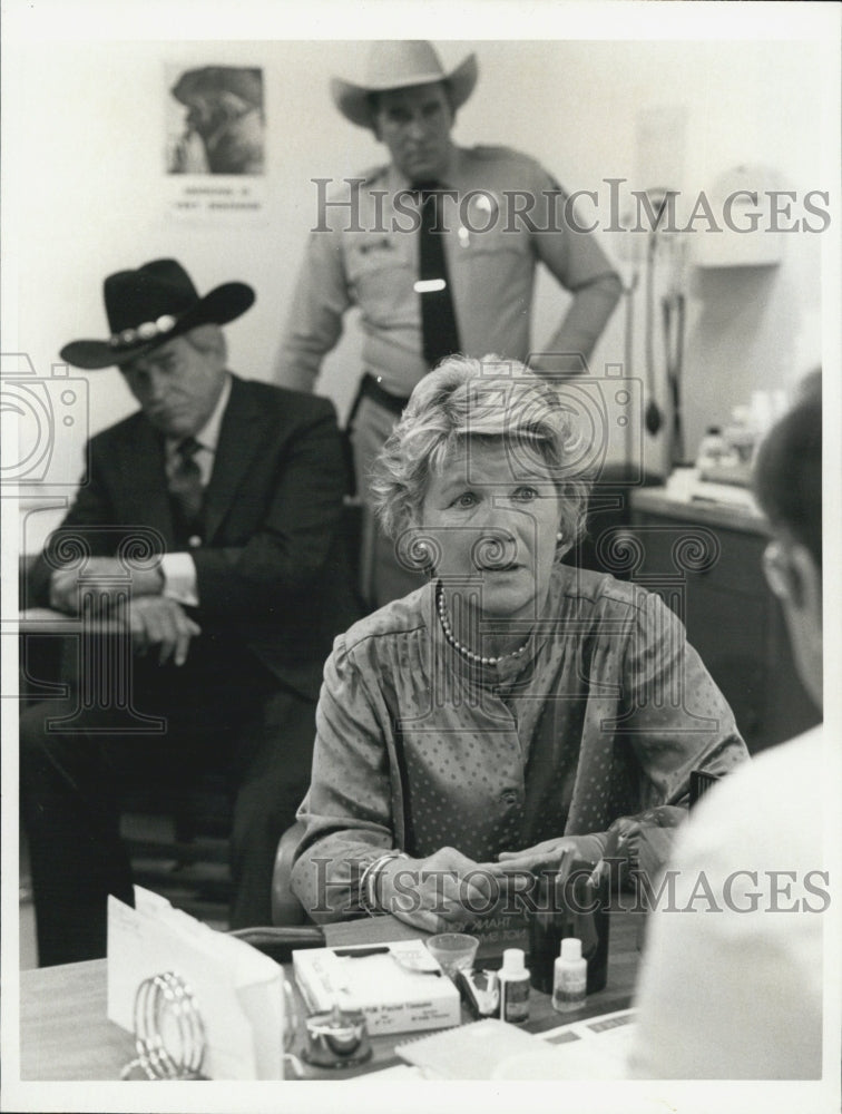 1985 Press Photo Dallas Barbara Bel Geddes Howard Keel - Historic Images