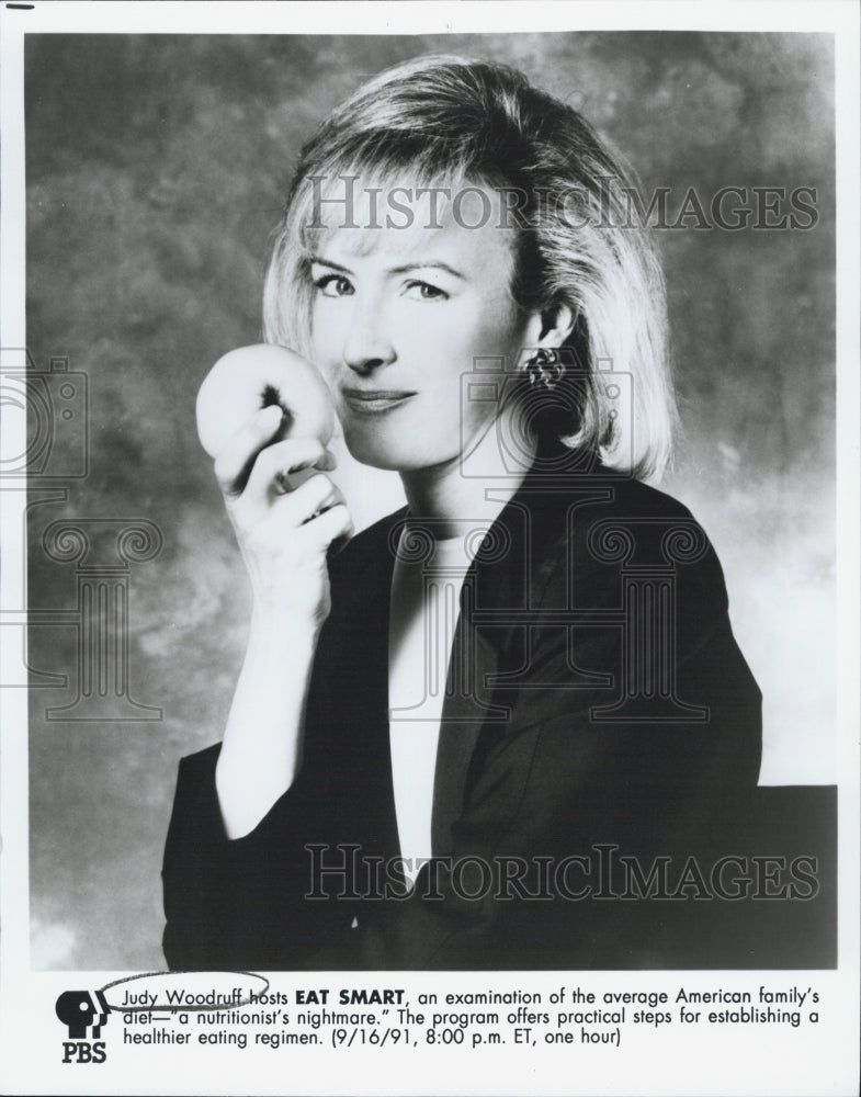 1991 Press Photo Judy Woodruff American television news anchor and journalist. - Historic Images