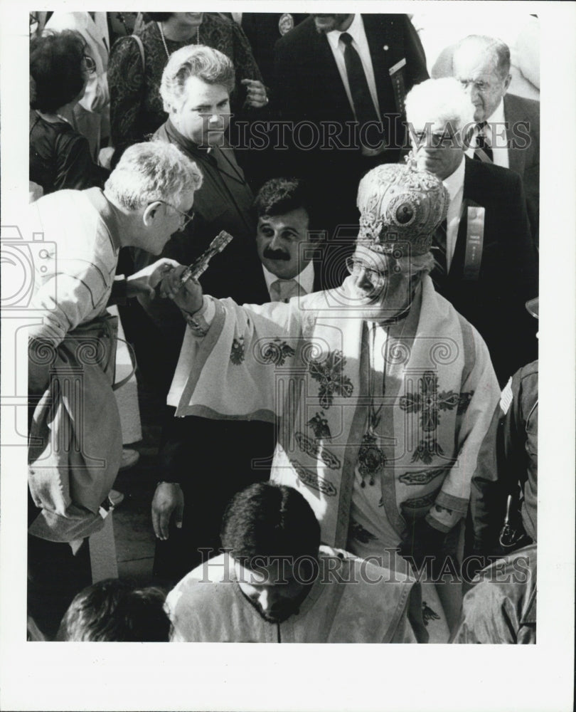 1987 Press Photo Greek Orthodox Archbishop Iakovos - Historic Images