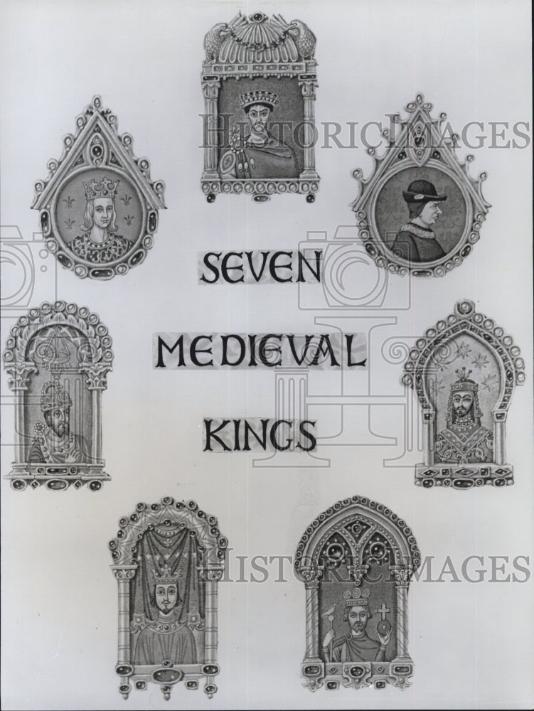 1968 Seven Medieval Kings by Joseph Dahmus - Historic Images