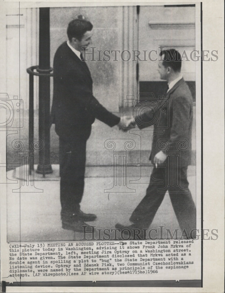 1966 Frank John Mrkva Meets Jira Optrny on Washington Street - Historic Images