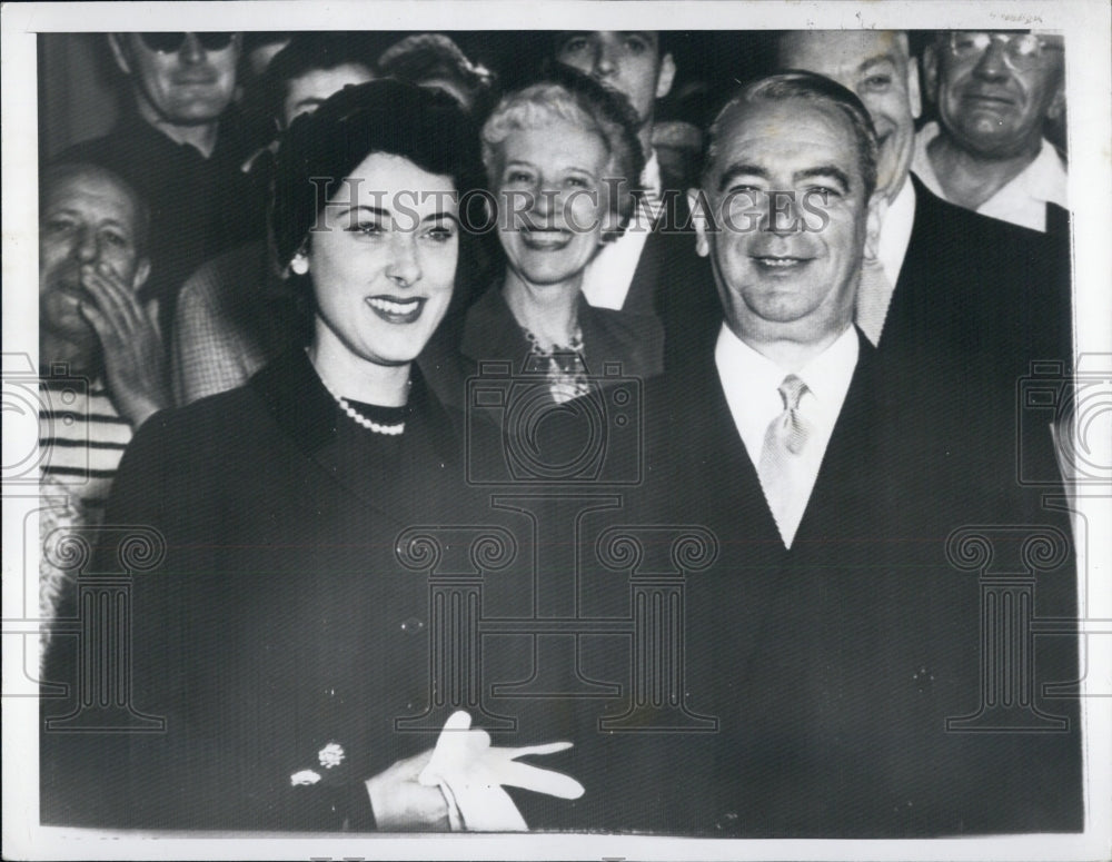 1949 Press Photo New York City Mayor William O&#39;Dwyer &amp; Wife Elizabeth Sloan - Historic Images