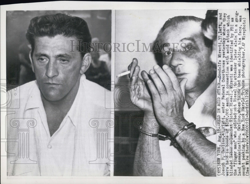 1956 Acid Attack Suspects Gondolfo Miranti & Joseph P. Carlino - Historic Images