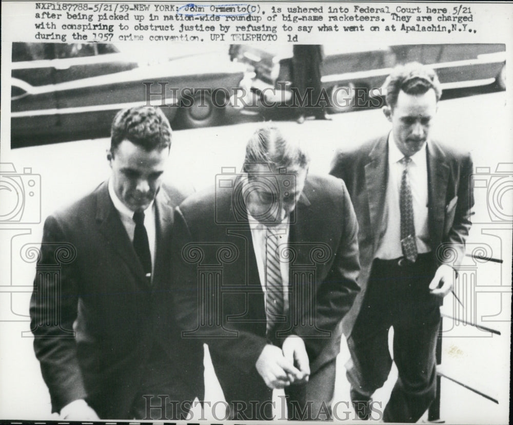 1959 Police Escort Suspect John Ormento into Court - Historic Images